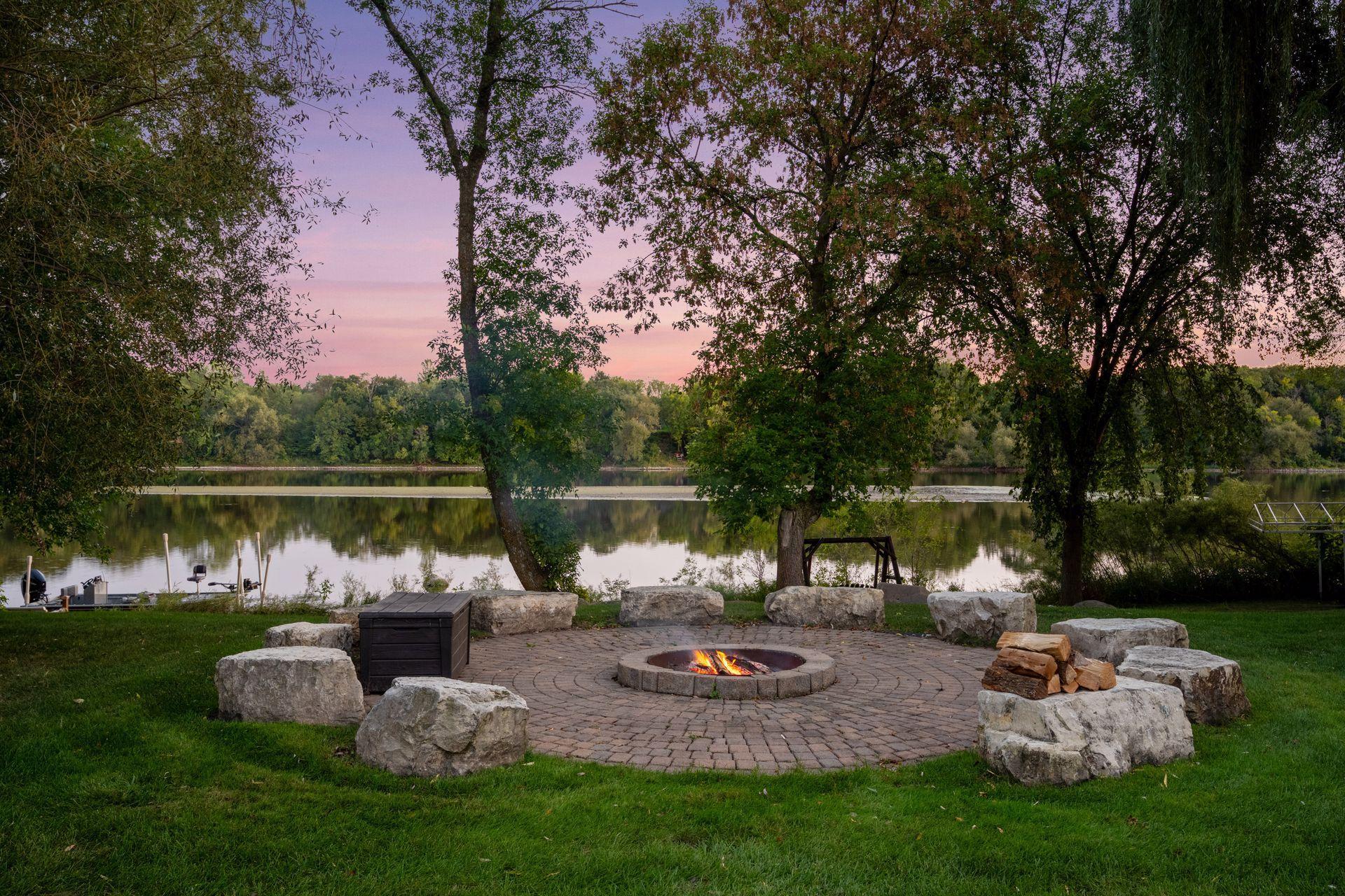 Gather fireside for quiet evenings overlooking the surrounding landscape.