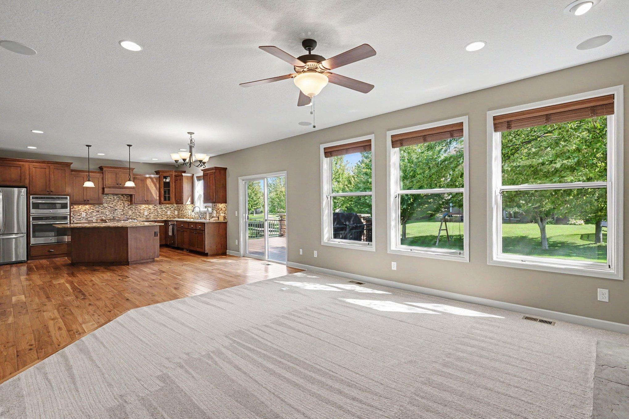 Wall of windows for natural sunlight