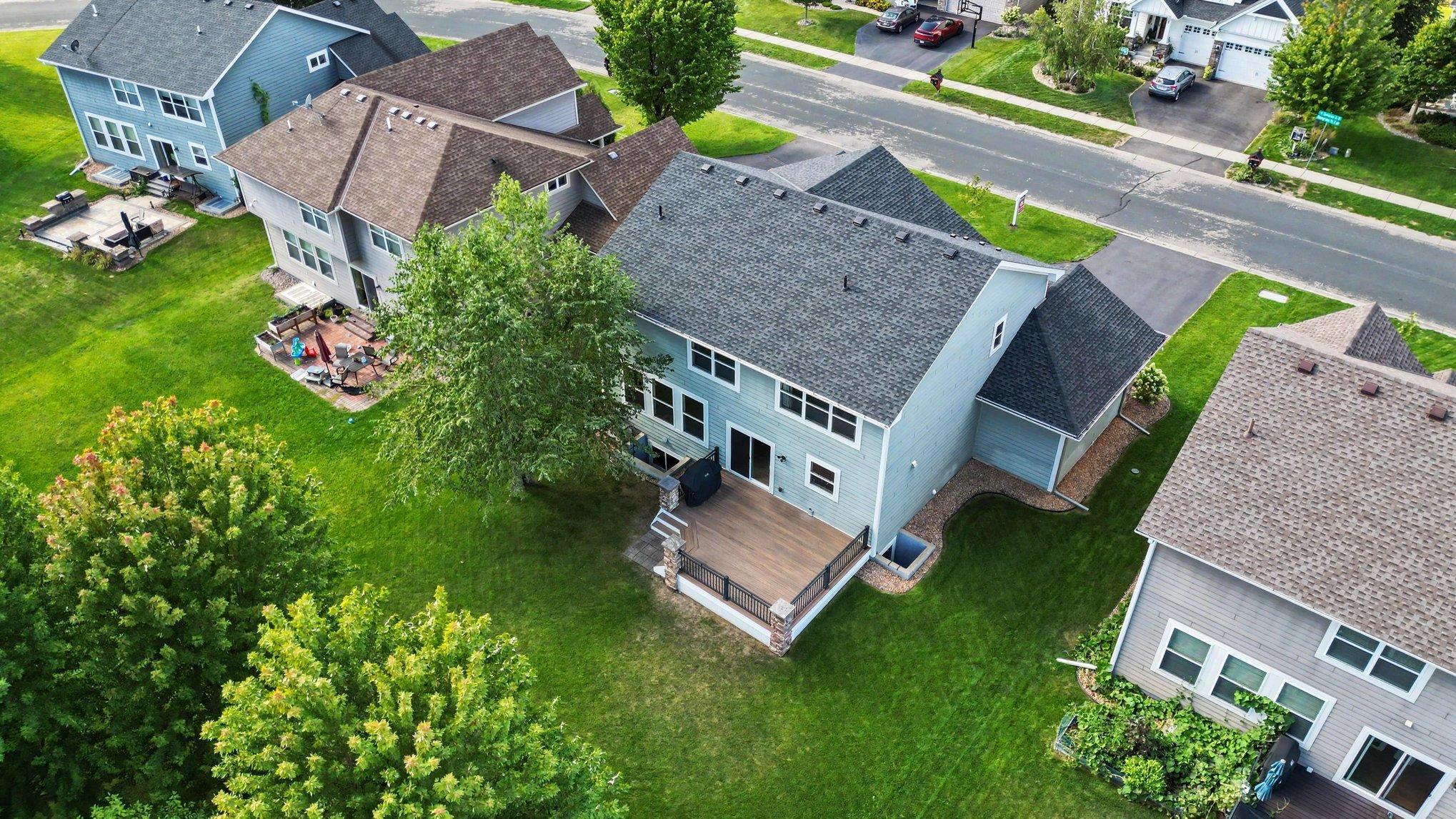 Aerial of rear of home