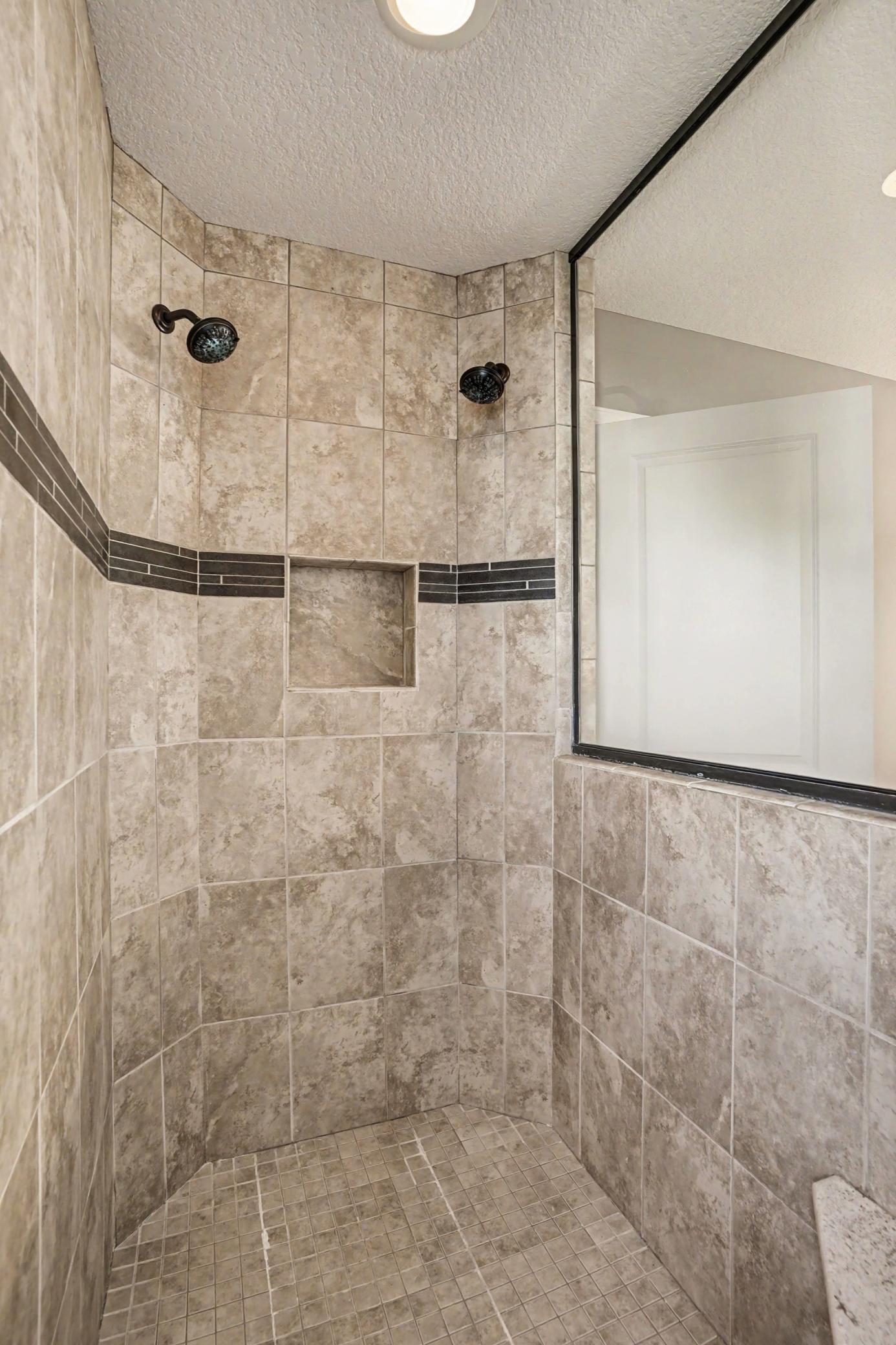 The walk in shower is a WOW!