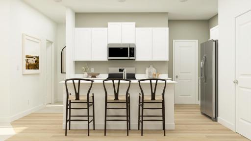 (All the following photos are interior renderings, actual finishes may vary.)