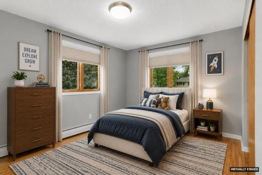 Upper level bedroom #2 (virtually staged)
