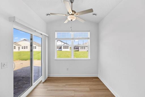 The sunroom is the ideal place to curl up with a good book.