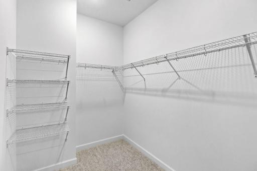 The walk-in closet helps keep things organized