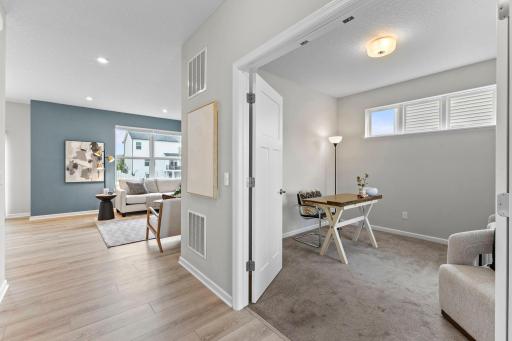 Step inside to a bright, welcoming main level with a dedicated office just off the entry. The private office is perfect for working from home, homework, or a flexible bonus space.