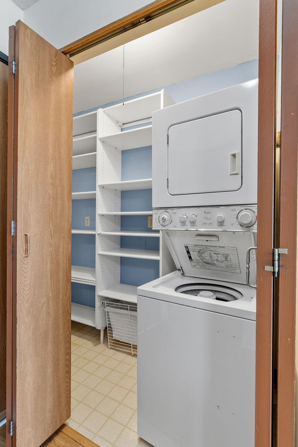 Upgraded option of in-unit laundry makes doing weekly chores a cinch