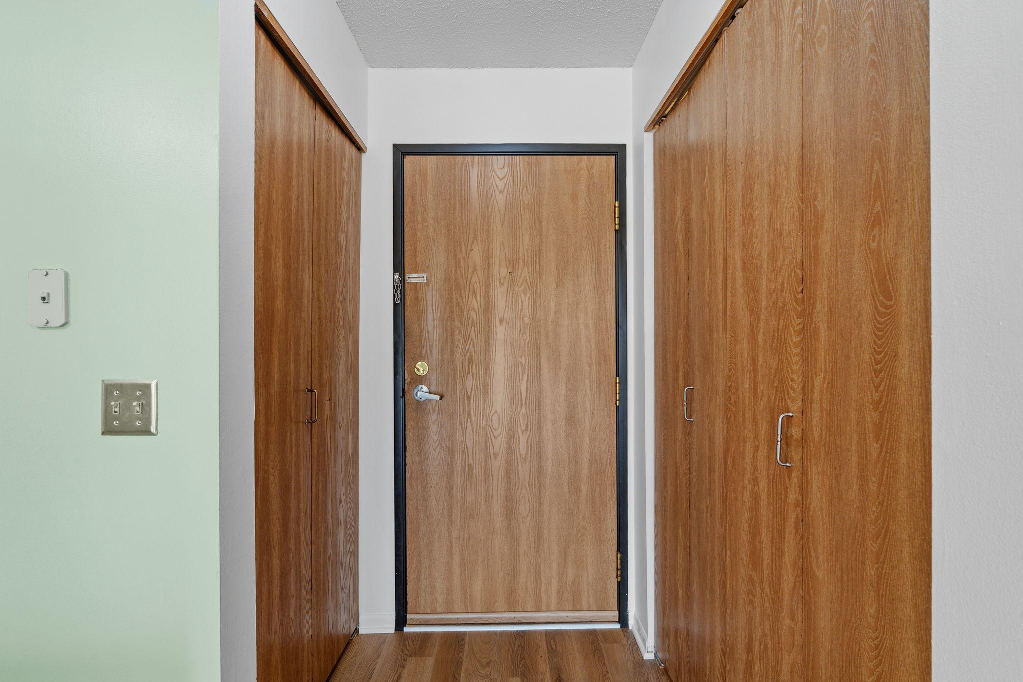 Storage room right around the corner makes it easy to store those holiday decorations