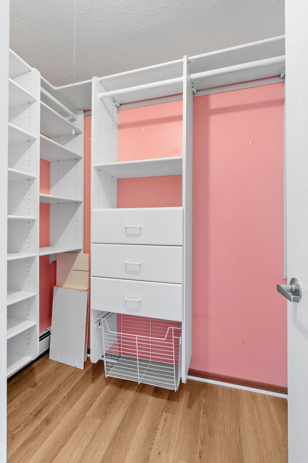 Spacious bedroom walk-in closet