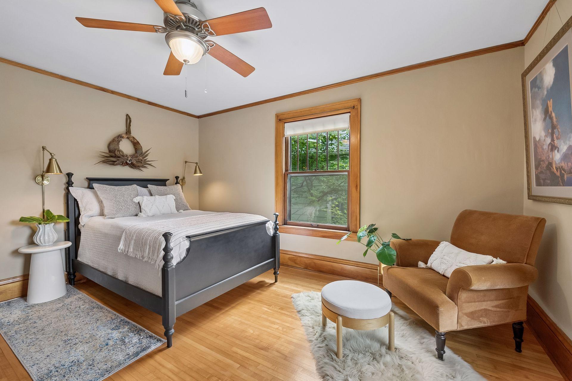Three bedrooms are located on the second floor.
