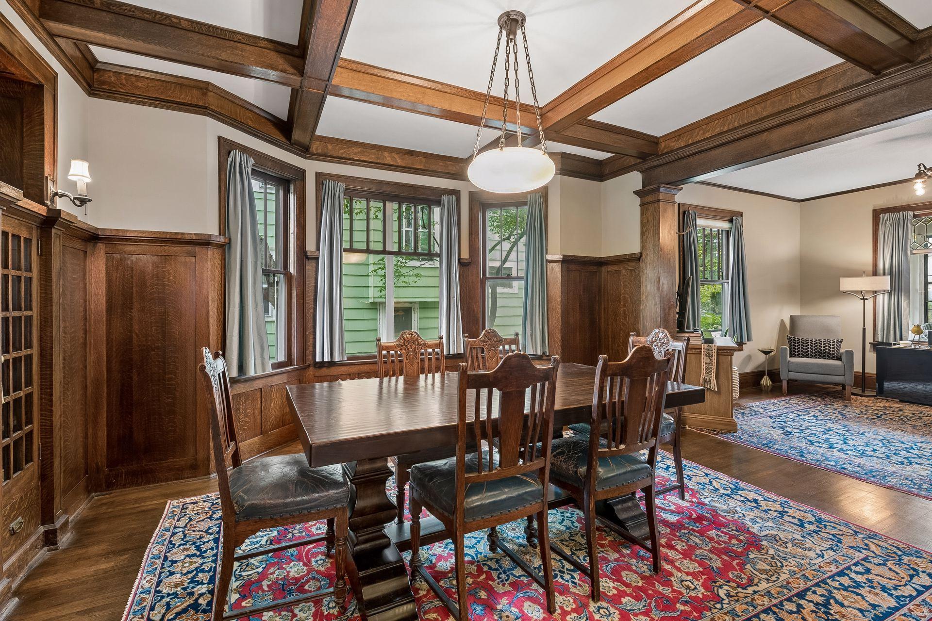 Enjoy entertaining dinner parties in the oversized dining room.
