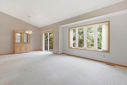 The spacious living room flows into the informal dining area!