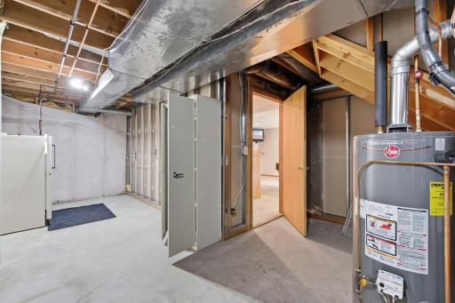 A large unfinished space, great for storage!