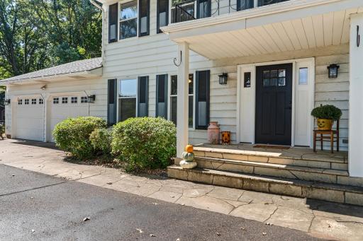 Front door and steps are welcoming