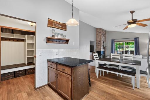 Kitchen island perfect for a prep station.