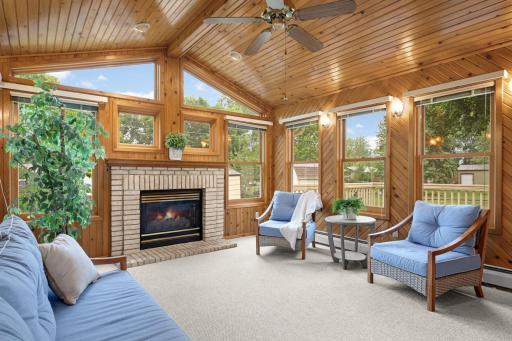 The vaulted Sunroom adds a completely different feel to the home and offers views of the backyard from nearly every direction.
