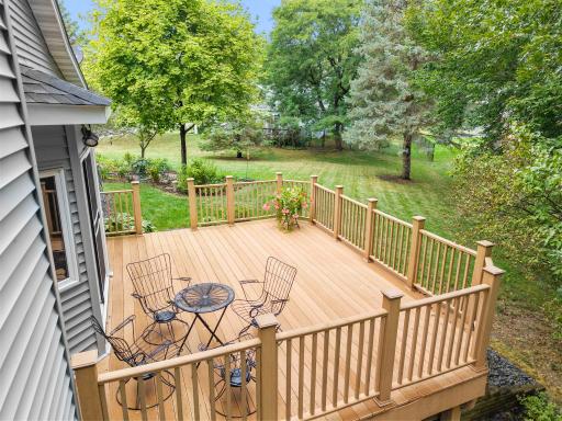 Wow! This home offers great outdoor spaces! Clean, well-maintained oversized deck retreat easily accessible form the main level and offers a private setting.