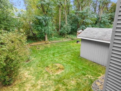 Tree-lined backyard offers a ton of privacy.