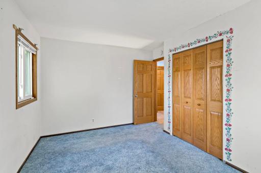 The primary bedroom offers plenty of closet space.