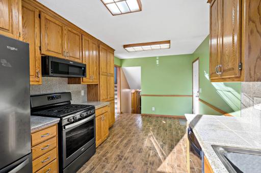 Stock up and stay organizedâfloor-to-ceiling cabinets give you storage to spare!