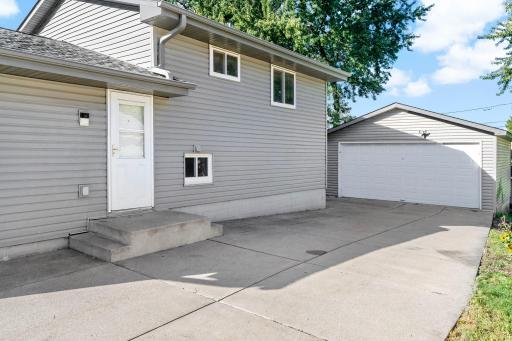 The side entry is just steps from the garageâcarrying in groceries is easy!