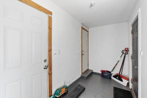 The rear entry way is covered and secure!