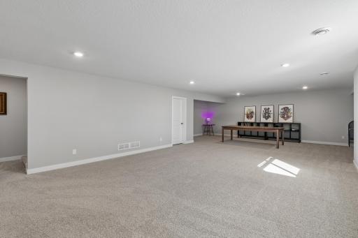 Lower level entertainment area. Could easily add wet or dry bar to this area.