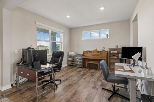 Bright open dining room (currently being used as home office)..