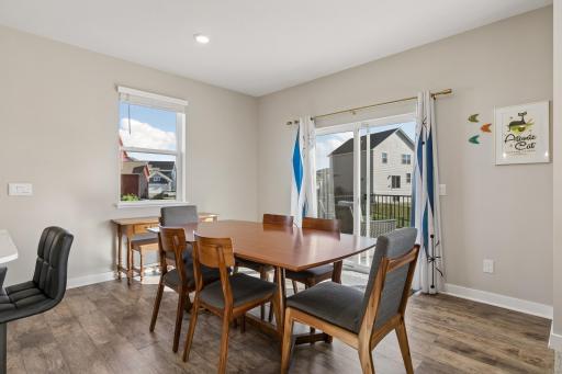 Informal dining. Step out to backyard.