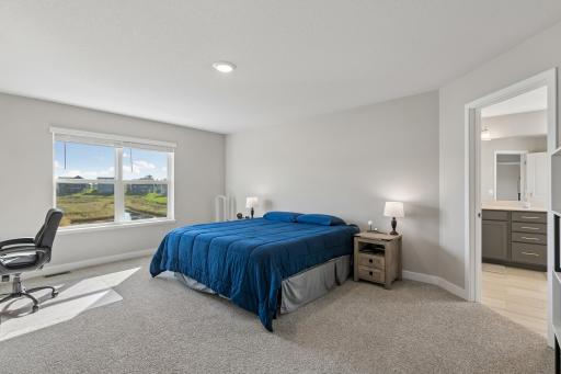 Spacious primary suite with tons of natural light.