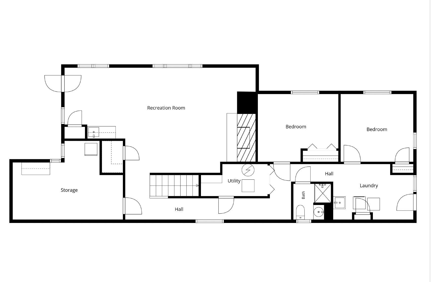 Lower level floor plan