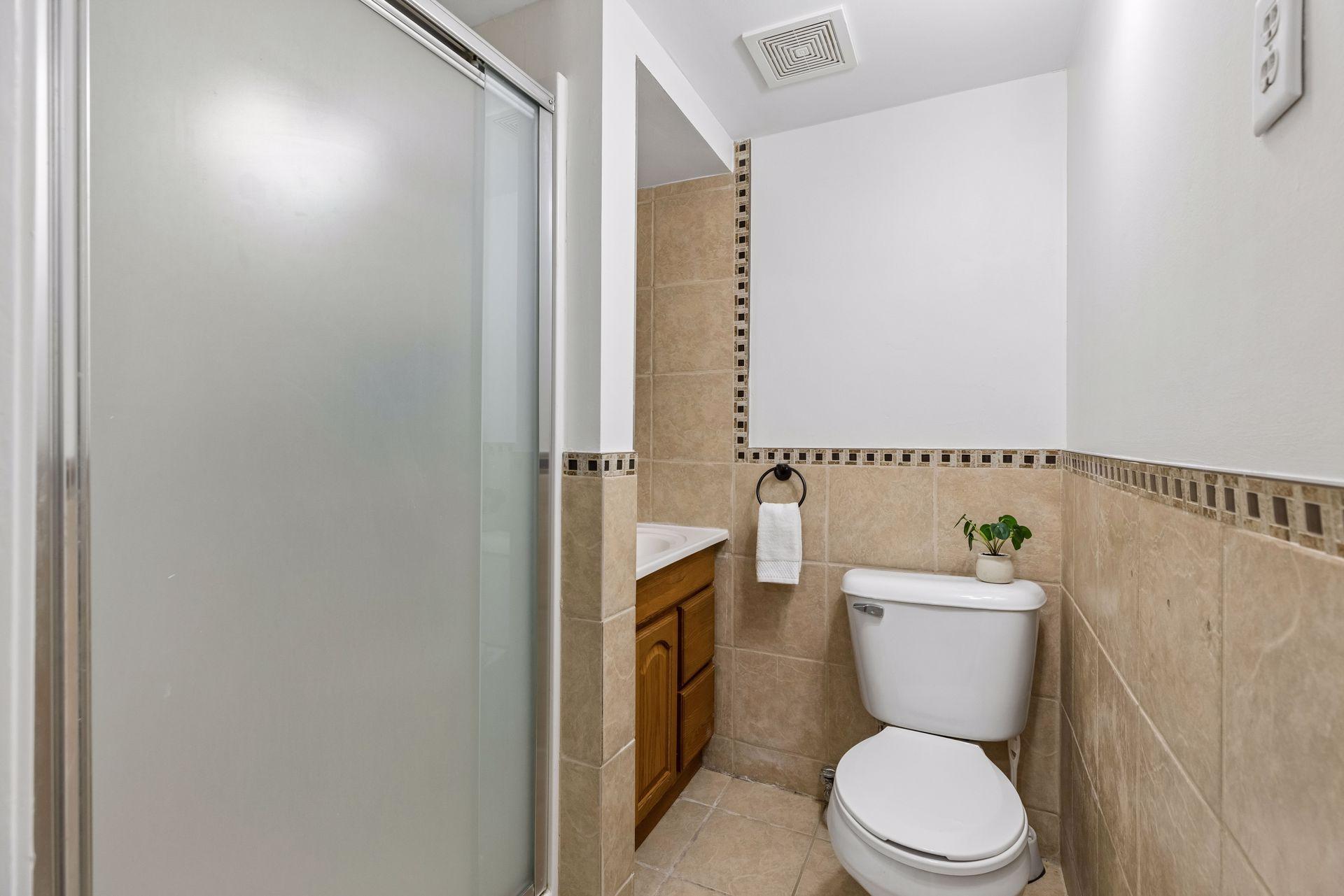 3/4 bath with shower in lower level