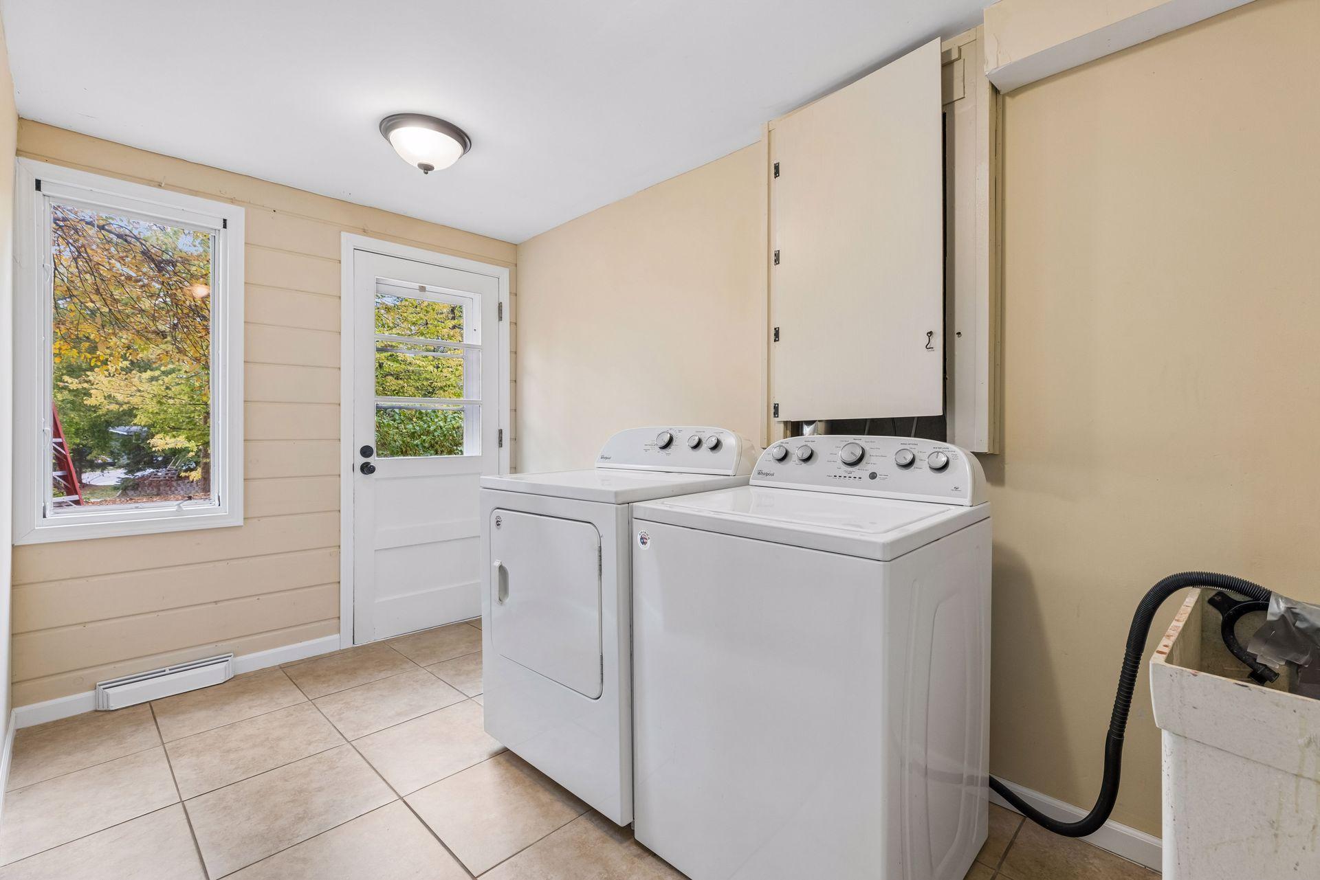 Large lower level laundry room