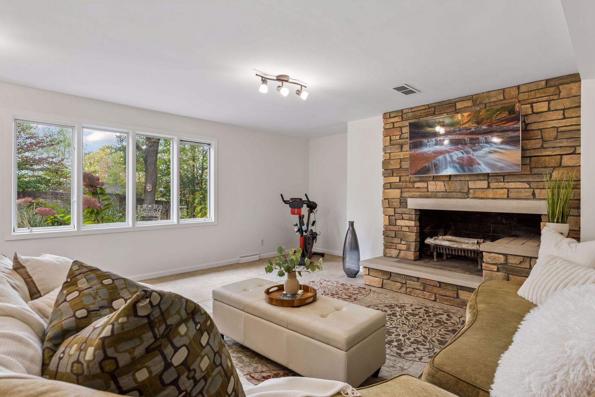 Lower level walk out family room