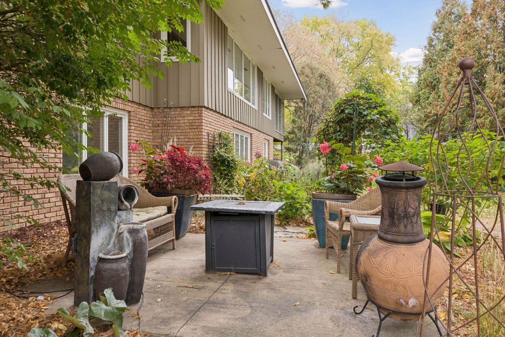 Cozy patio offers privacy and enjoyment