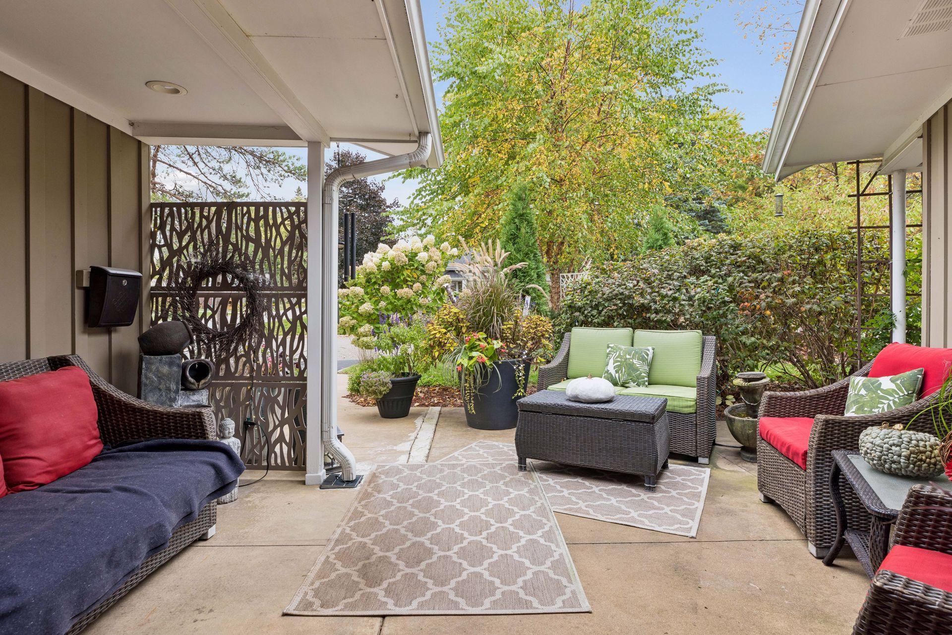 Private and welcoming patio leading to front door