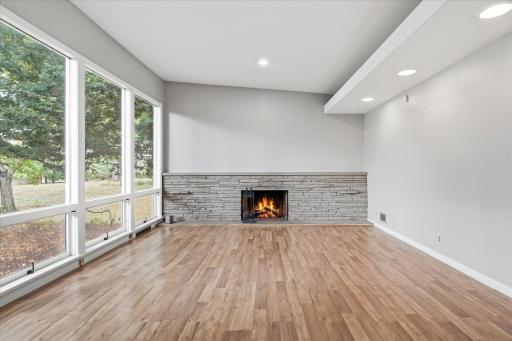 Formal Living Room with Wood Burning Fireplace