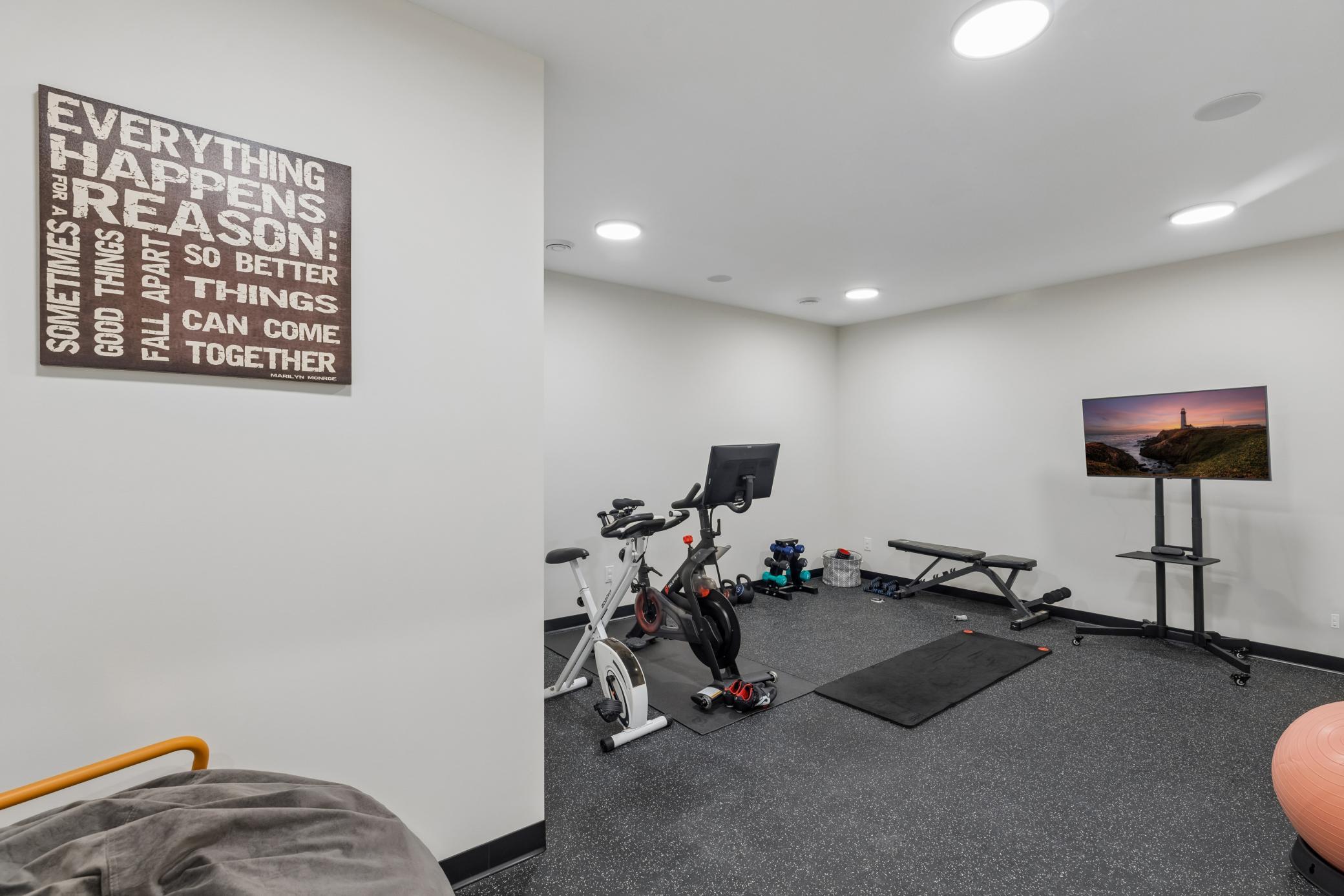 Dedicated exercise room with plenty of space for workouts