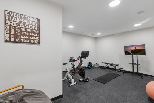 Dedicated exercise room with plenty of space for workouts