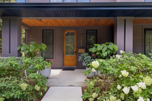 Beautifully finished tongue-and-groove porch.