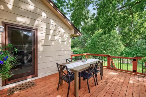 Deck was done in 2016 and recently stained -- very well maintained and great views of the backyard!