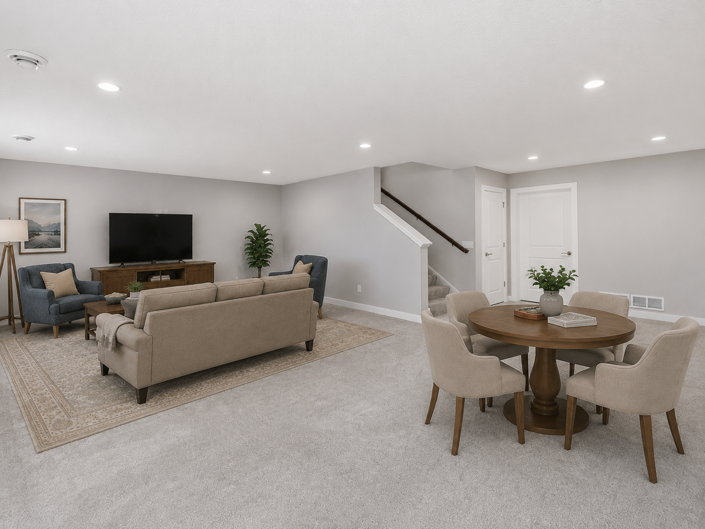 This image has been virtually staged with digitally added furniture and décor. Refer to the unstaged photos and an in-person showing for the property’s actual condition.