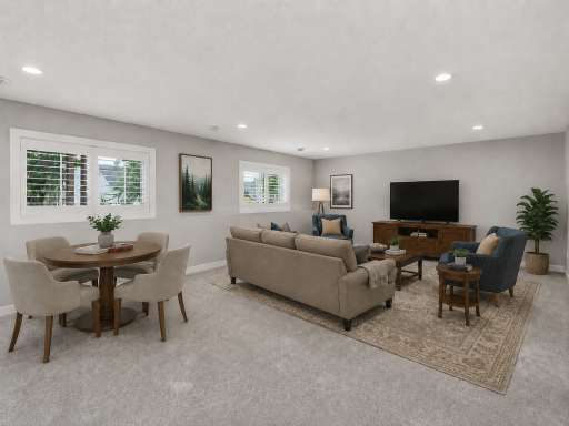 This image has been virtually staged with digitally added furniture and dÃ©cor. Refer to the unstaged photos and an in-person showing for the propertyâs actual condition.