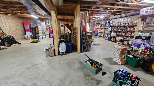 TONS of potential downstairs or just use as storage
