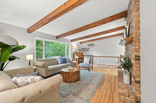 Living Area looks out to Wooded Back Yard