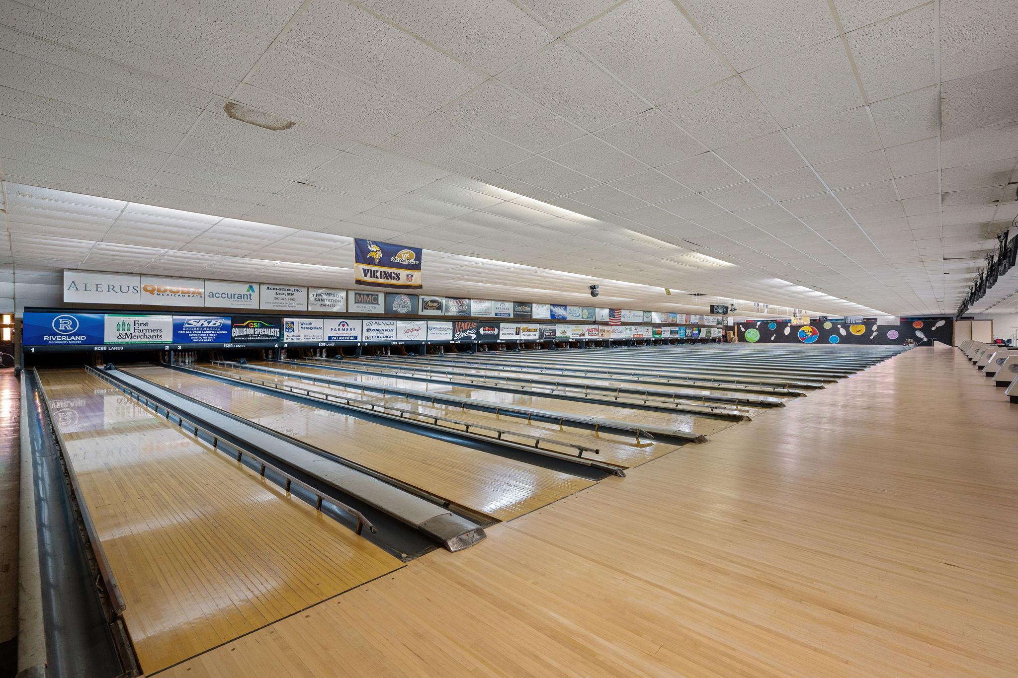 View of lanes from lane #1