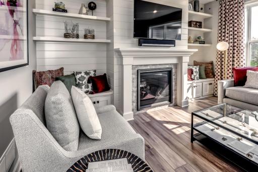 Game time view of the family room! (model photo)
