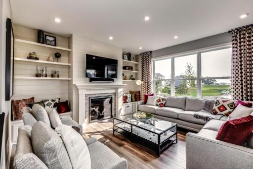 The family room is perfect for morning reading or movie night. (model photo)