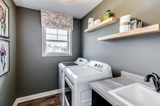 A second floor laundry room is almost essential for today's busy families. (model photo)