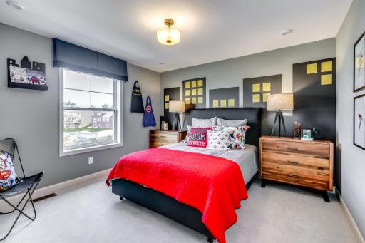 With 4 bedrooms located on the the upper level, there is finally enough space for everyone. (model photo)
