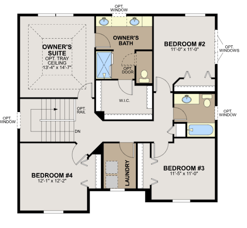 The upper level is stunning with 4 bedrooms, upper level laundry and a gorgeous owner's suite. (artist rendering)